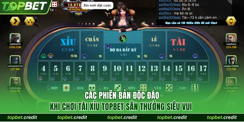 Tài Xỉu 4 Các phiên bản trò chơi đa dạng