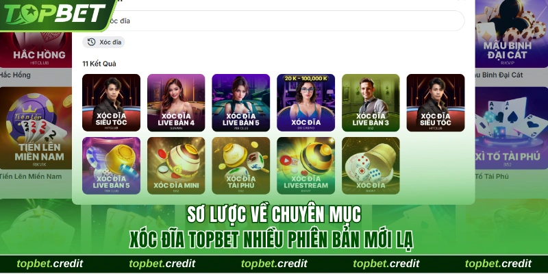Xóc đĩa 1 Sơ lược về mục xóc đĩa TopBet